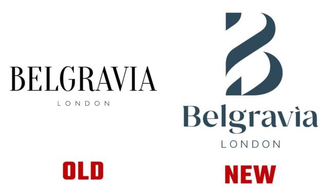 Belgravia London nouveau et ancien logo (histoire)