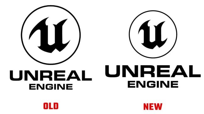 Unreal Engine ancien et nouveau logo (historique)