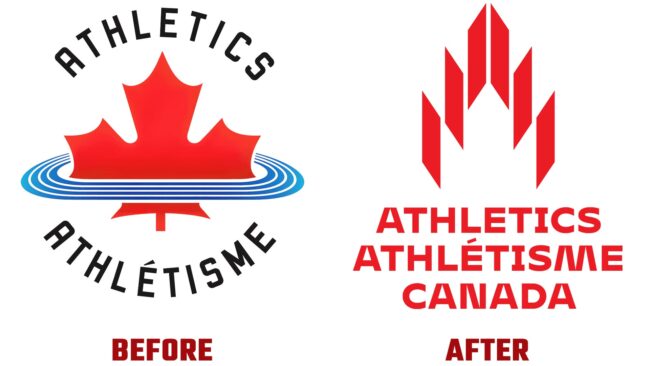 Athletics Canada Avant et Après Logo