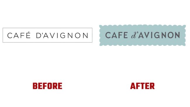 Café d'Avignon Logo Avant et Après Logo (histoire)