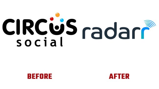 Circus Social and Radarr Avant et Après Logo (histoire)
