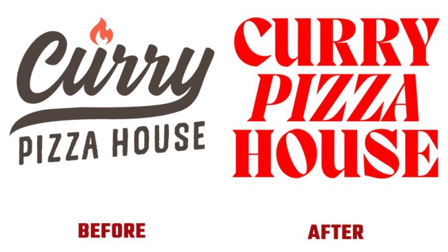 Curry Pizza House Avant et Après Logo (histoire)