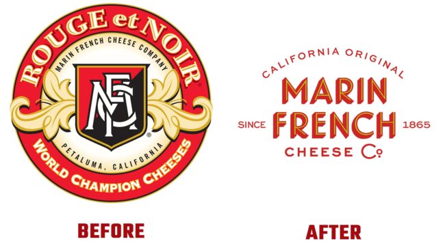 Marin French Cheese Avant et Après Logo (histoire)