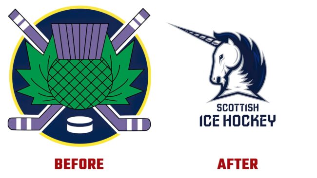 Scottish Ice Hockey Avant et Apres Logo (histoire)