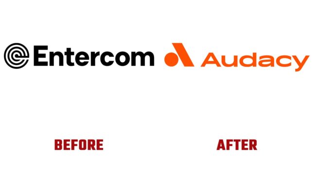 Entercom et Audacy Avant et Apres Logo (histoire)