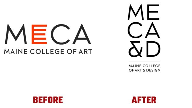 Maine College of Art & Design (MECA&D) Avant et Après Logo (histoire)