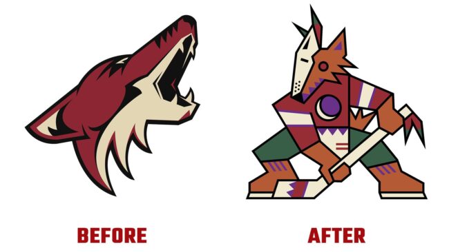 Arizona Coyotes Avant et Apres Logo (histoire)