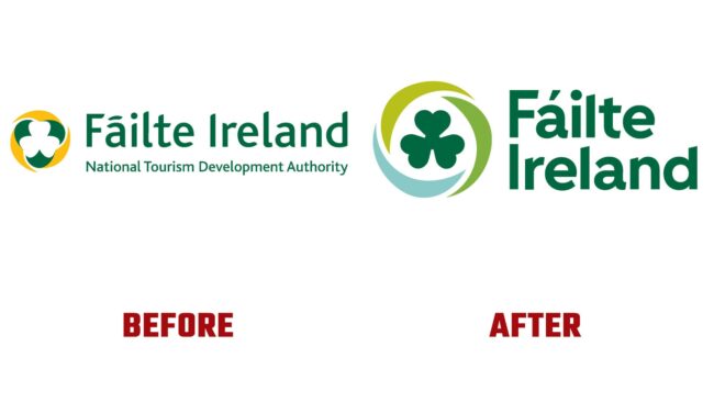 Failte Ireland Avant et Apres Logo (histoire)