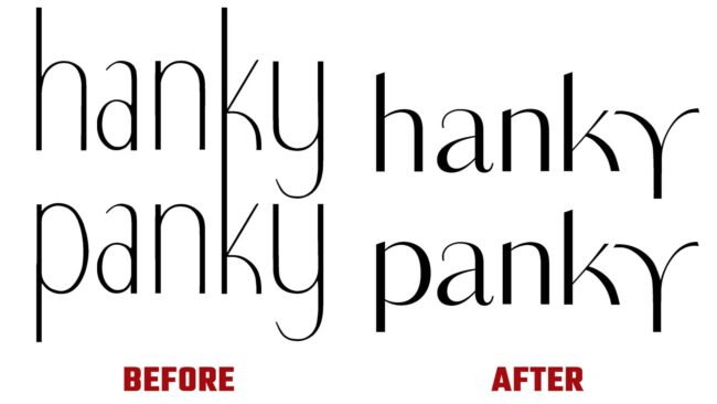 Hanky Panky Avant et Apres Logo (histoire)