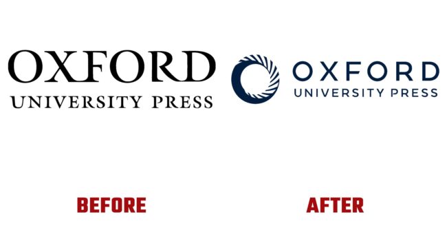 Oxford University Press Avant et Apres Logo (histoire)