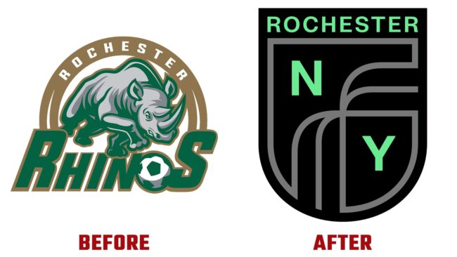Rochester New York FC Avant et Apres Logo (histoire)