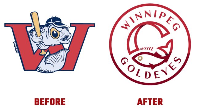 Winnipeg Goldeyes Avant et Apres Logo (histoire)