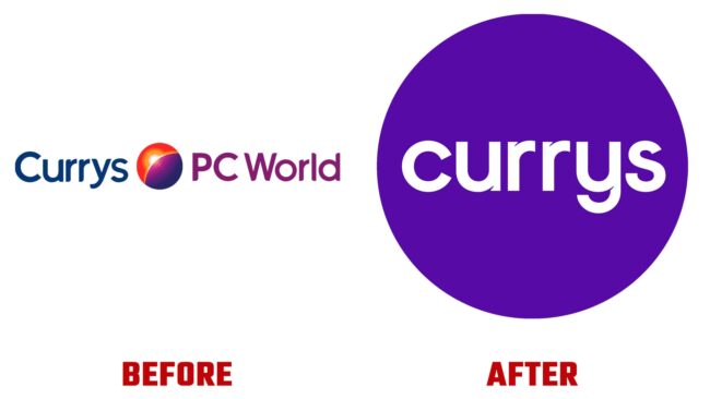 Currys Avant et Apres Logo (histoire)