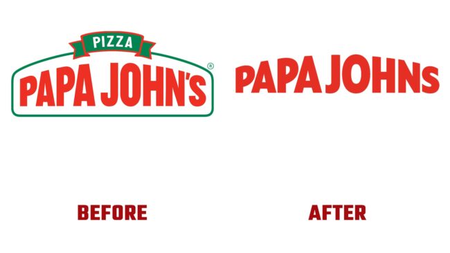 Papa Johns Avant et Apres Logo (histoire)