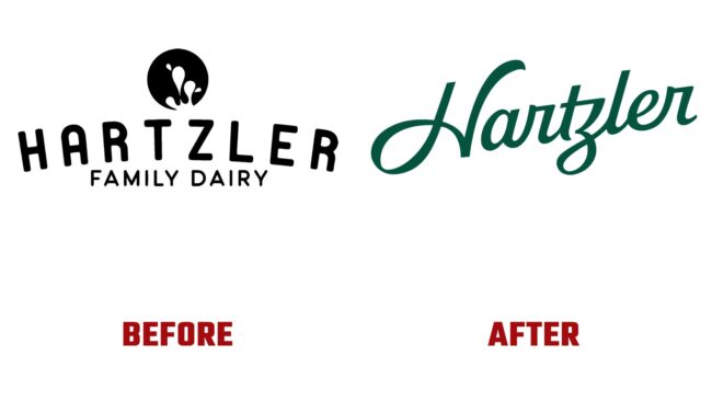Hartzler Familiy Dairy Antes e Depois Logo (historia)