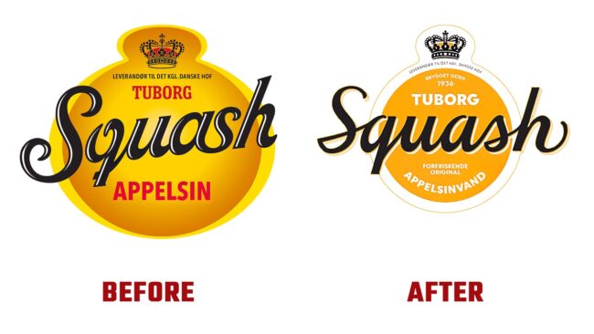 Tuborg Squash Avant et Apres Logo (histoire)