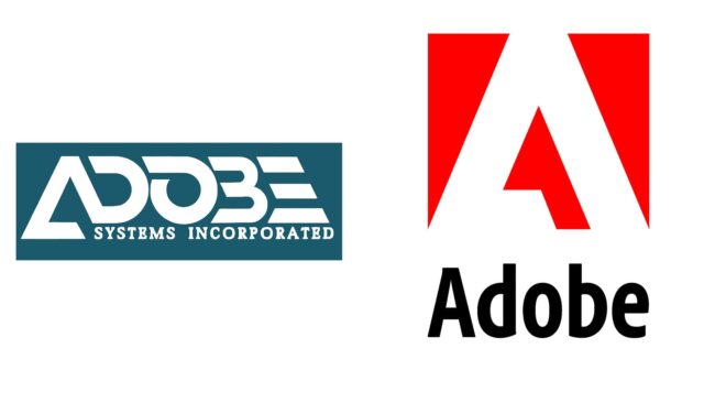 Adobe logos d'entreprise d'hier à aujourd'hui