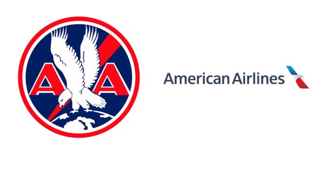 American Airlines Inc logos d'entreprise d'hier à aujourd'hui.
