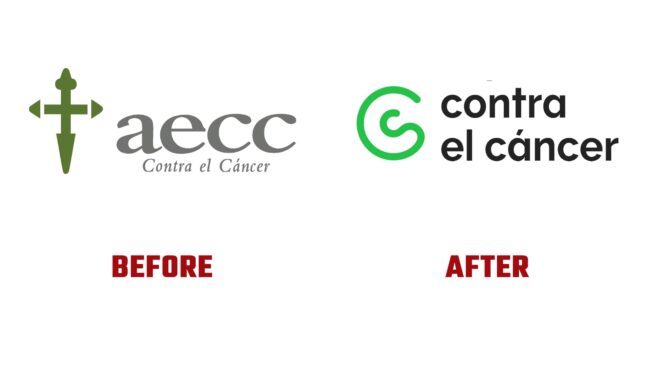 Asociación Española Contra el Cáncer Avant et Apres Logo (histoire)