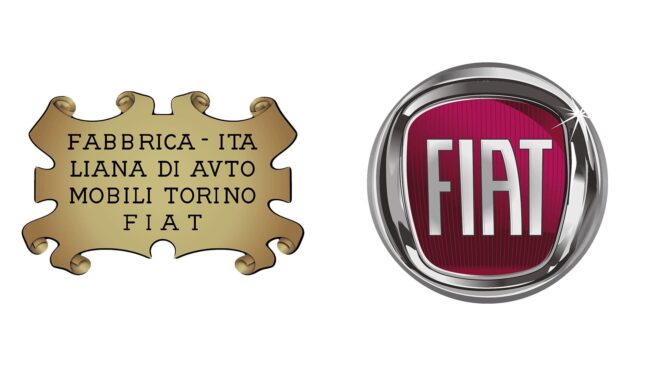 Fiat logos d'entreprise d'hier à aujourd'hui