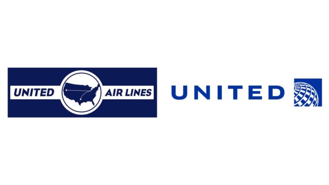 United Airlines logos d'entreprise d'hier à aujourd'hui
