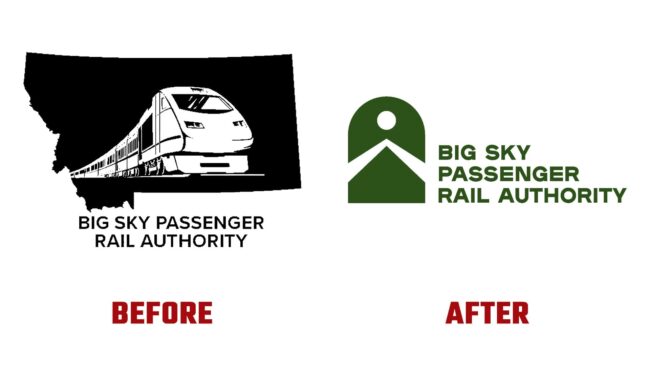 Big Sky Passenger Rail Authority Avant et Apres Logo (Histoire)