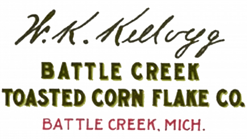 Logo de W.K. Kellogg Battle Creek Toasted Corn Flake Co. en 1906