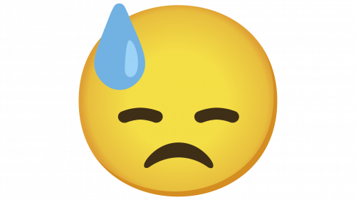Emoji visage abattu avec sueur
