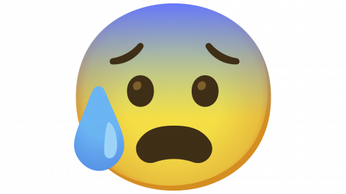 Emoji visage anxieux avec goutte de sueur
