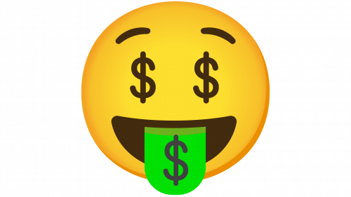 Emoji visage avec bouche d’argent