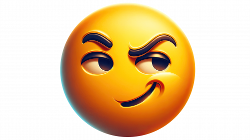 Emoji visage avec sourire narquois