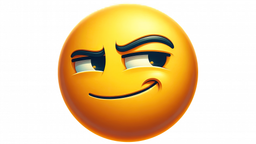 Emoji visage avec sourire narquois