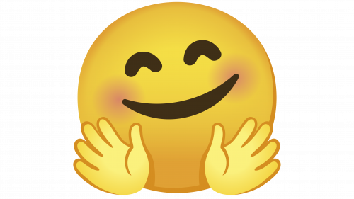 Émoji visage souriant avec les mains ouvertes