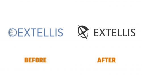 Évolution du logo de Extellis