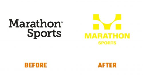 Évolution du logo de Marathon Sports