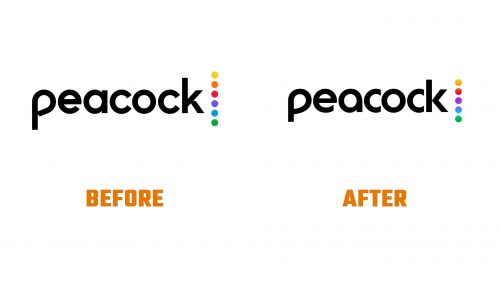 Évolution du logo de Peacock