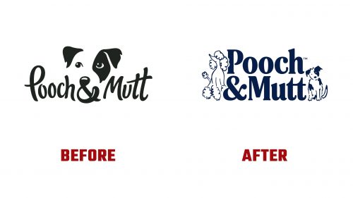 Évolution du logo de Pooch & Mutt