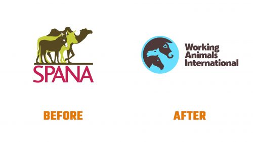 Evolution du logo de Working Animals International
