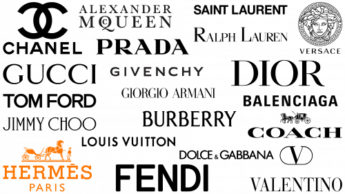 Les logos des marques de luxe et de mode haut de gamme les plus célèbres