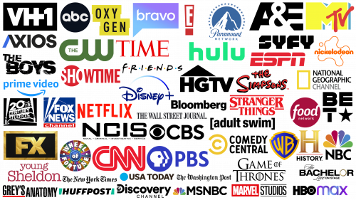 Les marques et logos de médias télévisés les plus célèbres aux États-Unis