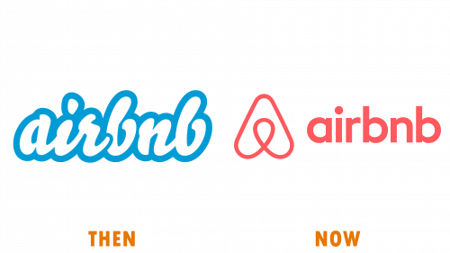 Logo de Airbnb (à l’époque et aujourd’hui)
