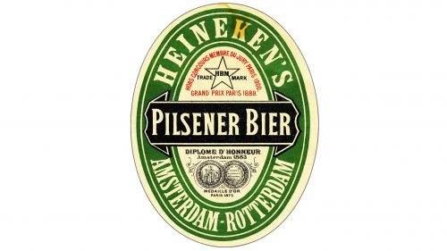 Logo de Heineken de 1889 aux annees 1930