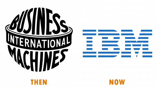 Logo de IBM (à l’époque et aujourd’hui)