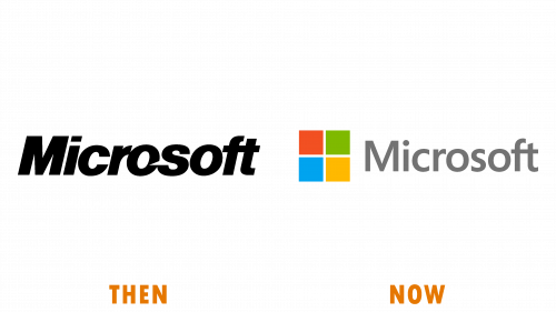 Logo de Microsoft (hier et aujourd’hui)