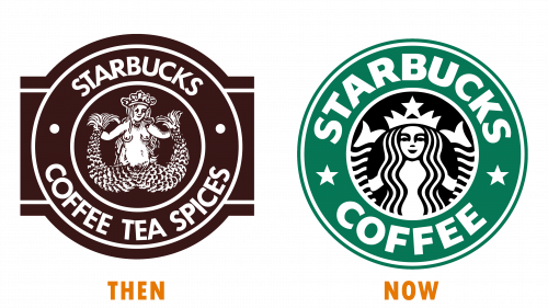 Logo de Starbucks (hier et aujourd’hui)