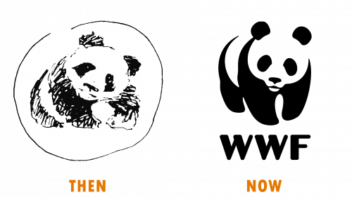 Logo de WWF (à l’époque et aujourd’hui)