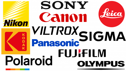 Logos d'entreprises d'appareils photo. Les plus grandes entreprises d'appareils photo au monde et leurs logos