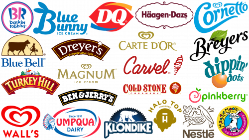 Logos de célèbres marques de crème glacée Les plus grandes marques américaines de crème glacée