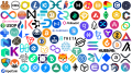 Logos de cryptomonnaies populaires