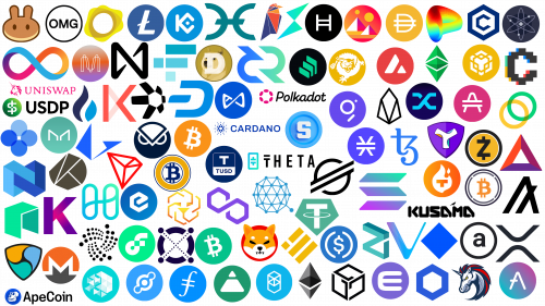 Logos de cryptomonnaies populaires